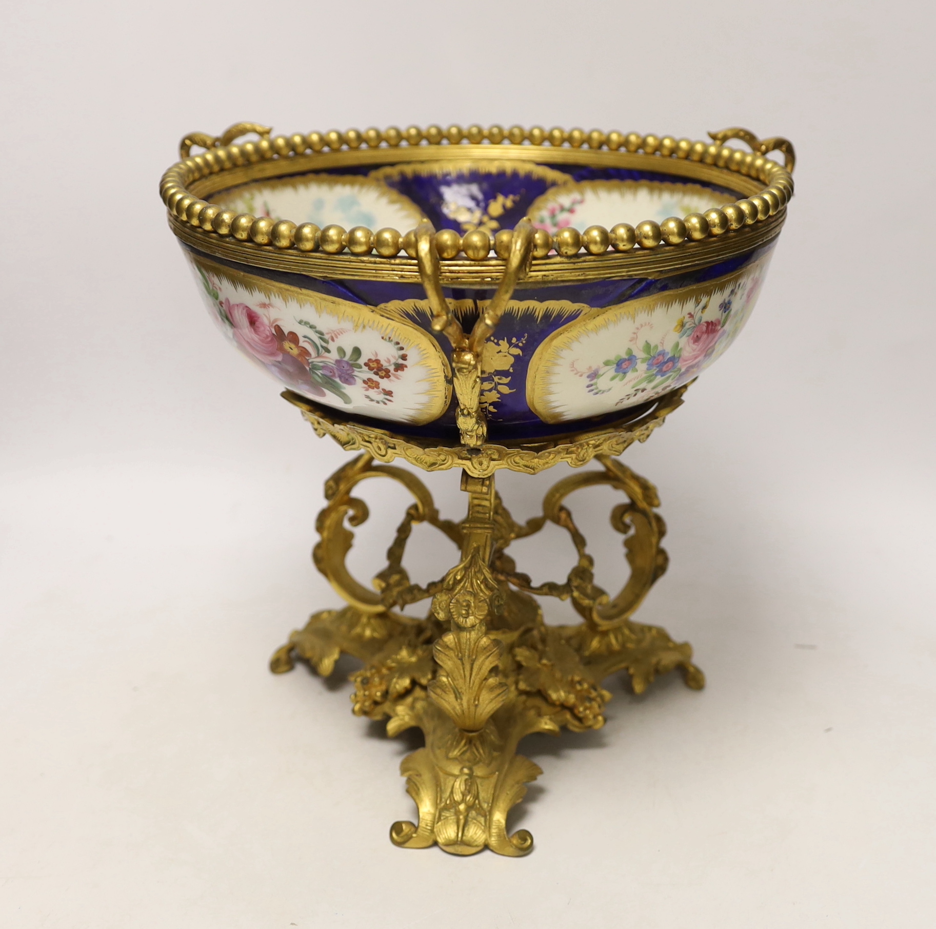 A 19th century ormolu mounted Sevres style porcelain bowl, 25cm - Image 2 of 4