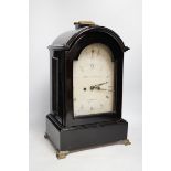 Walter Mitchelson, London, a bracket clock with later ebonised case, 47cm