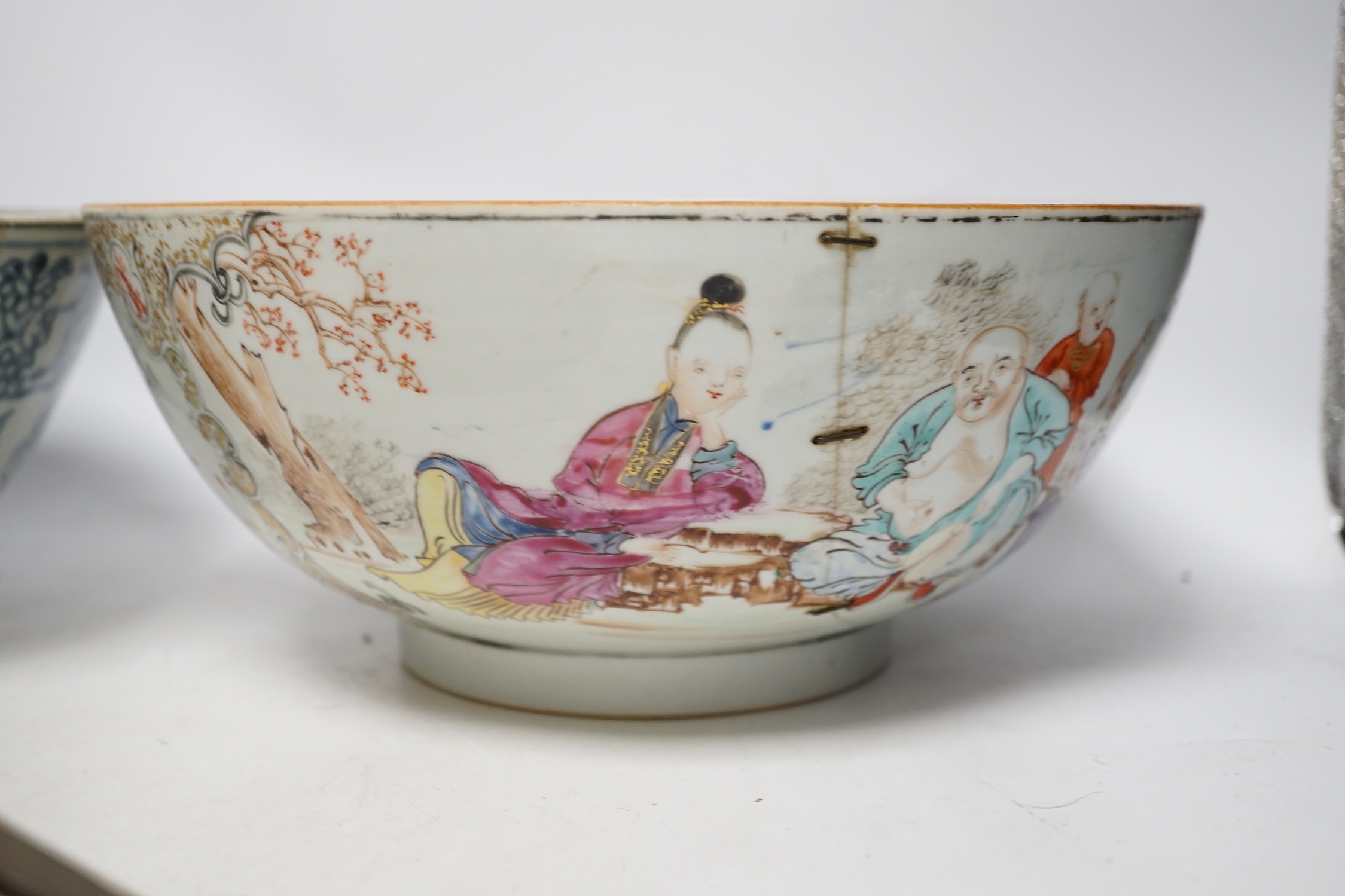 A Chinese Export bowl and three others, export bowl 11cm high - Image 8 of 12