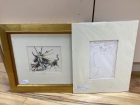 After Jean Cocteau (1889-1963), two colour lithographs, ‘Renault and Armide’ and ‘Torero’, one