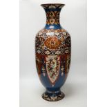 A large Japanese cloisonné enamel baluster vase, Meiji period, 62 cm high