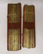 Two 19th/20th century Burmese Buddhist sutra, ink on palm leaves