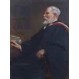 Charles Ernest Butler (1864-1933), oil on canvas, Portrait of an academic at a desk, signed, 54 x