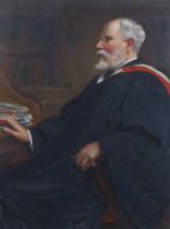 Charles Ernest Butler (1864-1933), oil on canvas, Portrait of an academic at a desk, signed, 54 x