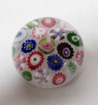 A Clichy millefiori paperweight, 5cm in diameter