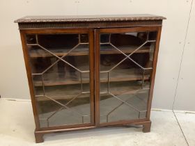 A Chippendale Revival mahogany dwarf bookcase, width 121cm, depth 34cm, height 121cm