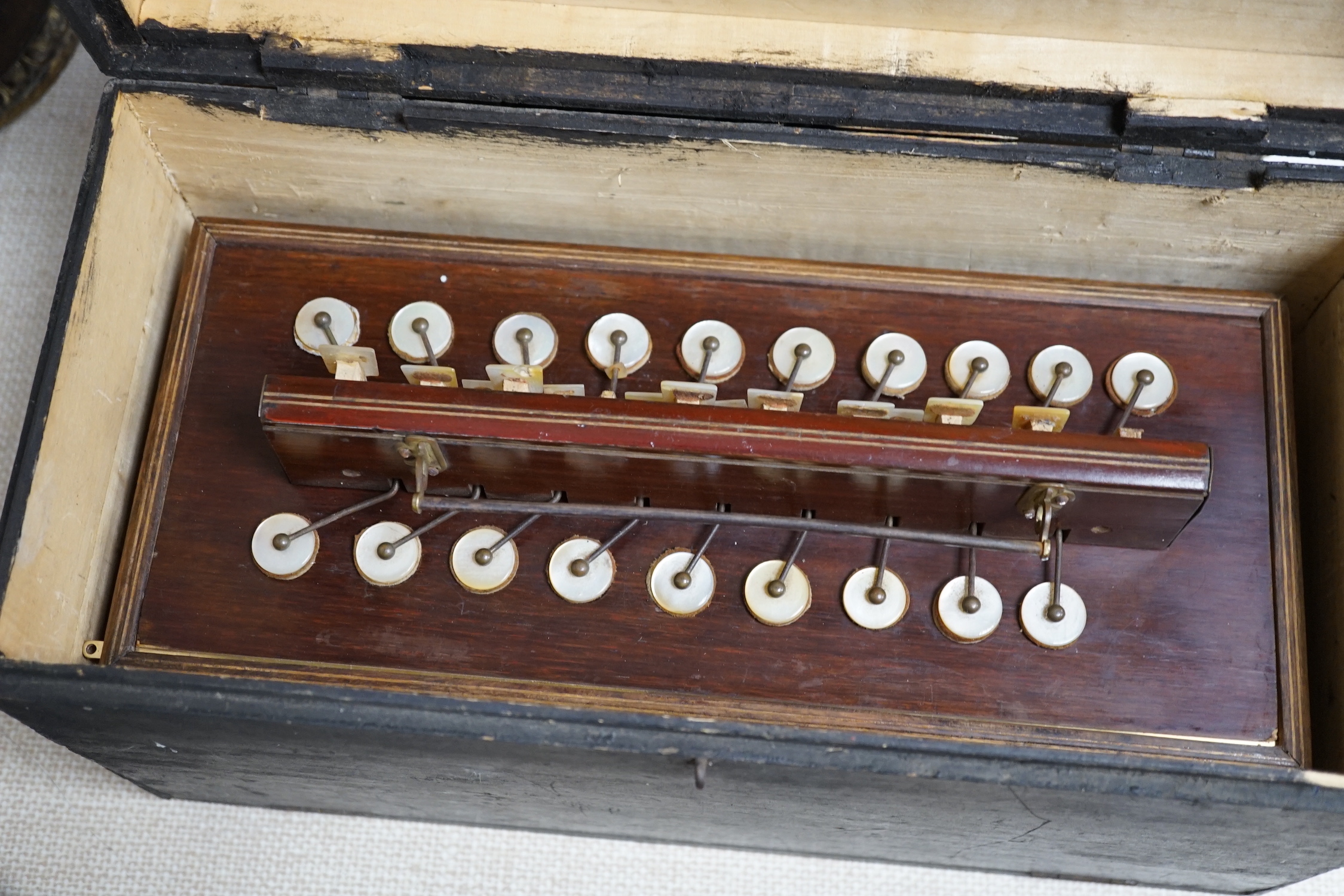 Three 19th century French accordions, two cased, a La Bandeneon for restoration - Image 3 of 3