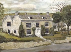 Christopher Rutherford, oil on canvas, 'Portisham House, Dorset', unsigned, details verso, 33 x
