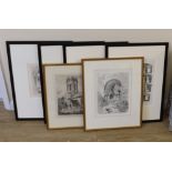 John Sell Cotman (1782-1842), six etchings including ‘The Tower of Toft Church’, ‘Kirkham Priory,