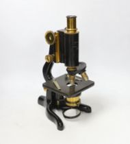 A mahogany cased 'service' microscope, marked W. Watson & Son Ltd., London and numbered 34429,