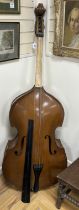 An early 20th century double bass, length of body 108.5cm