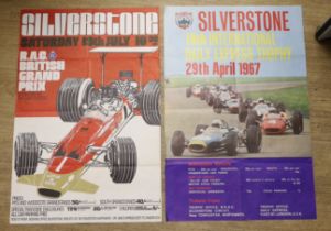 Two 1960s Silverstone motor racing posters; 19th International Daily Express Trophy, 29th April