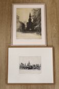 David Carr (1944-2009), two etchings, ‘St Mary Le Strand’ and ‘St Paul’s, Blackfriars’, each