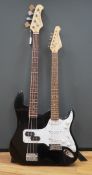 A double neck Roy Sparks ‘Loto Negra custom built’ electric guitar and bass