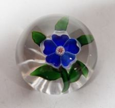 A Baccarat miniature dog rose paperweight, 4.5cm in diameter