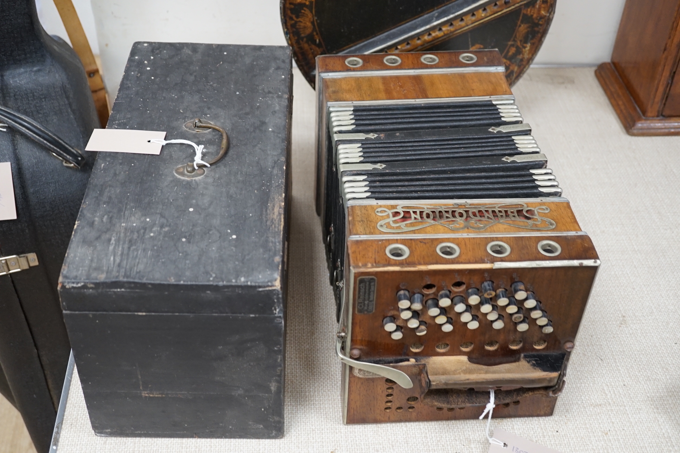 Three 19th century French accordions, two cased, a La Bandeneon for restoration - Image 2 of 3