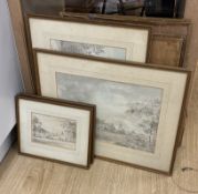 Early 19th century English School, set of eight pencil and watercolour drawings, Rustic