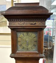An 18th century oak thirty hour longcase clock, the 10in. square dial marked William Bassett,