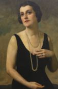 In the manner of Oswald Birley (1880-1952), early 20th century oil on canvas, Half length portrait