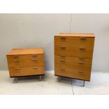 Two mid century Stag chests of drawers, larger width 76cm, depth 46cm, height 110cm