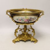 A 19th century ormolu mounted Sevres style porcelain bowl, 25cm