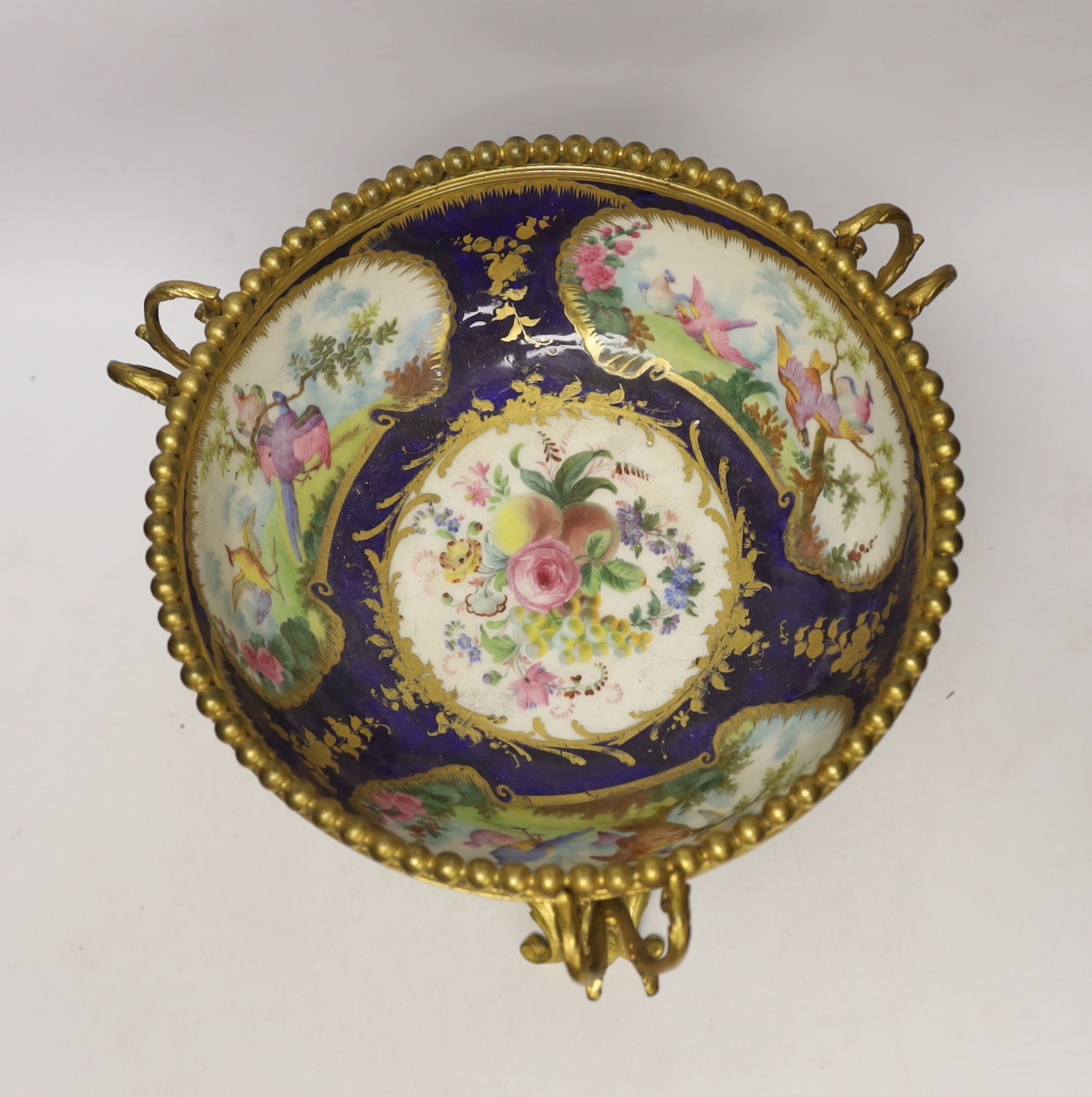 A 19th century ormolu mounted Sevres style porcelain bowl, 25cm - Image 3 of 4