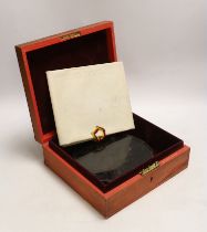 A cased George V Letters Patent related royal parchment document with large wax seal attached,
