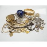 A quantity of assorted costume and silver jewellery including pendants, locket, bracelets,