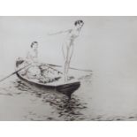 Nat Long (1893-1955), etching, 'The bathers', pencil signed and limited edition, 6/75, 21 x 27cm