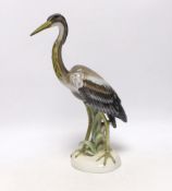 A Rosenthal porcelain Chinese heron modelled by H. Meisel, 36cm high (a.f.)