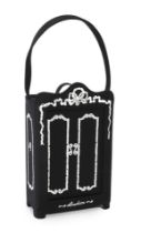 A Lulu Guinness vintage black satin Wardrobe Novelty bag with original dust bag, ribbon and box, No.