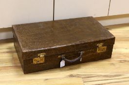 Vintage 1930’s crocodile skin travelling case, 65cm wide