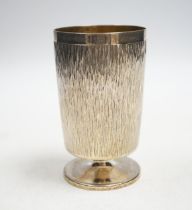 An Elizabeth II bark finish silver pedestal goblet, by Adrian Gerald Benney, London, 1969, 10.4cm,