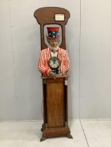 A vintage Uncle Sam Sex Appeal arcade game, height 194cm