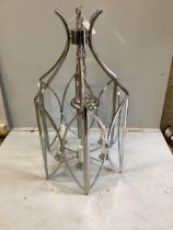 A Charles Edwards hexagonal Lighthouse hall lantern, width 53cm, height 90cm