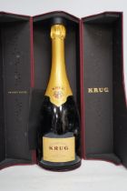 A boxed bottle of Krug Grande Cuvee Champagne