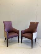 A pair of Claverton carver chairs by Ben Whistler, Chapel Street, upholstered in Dedar Jasper