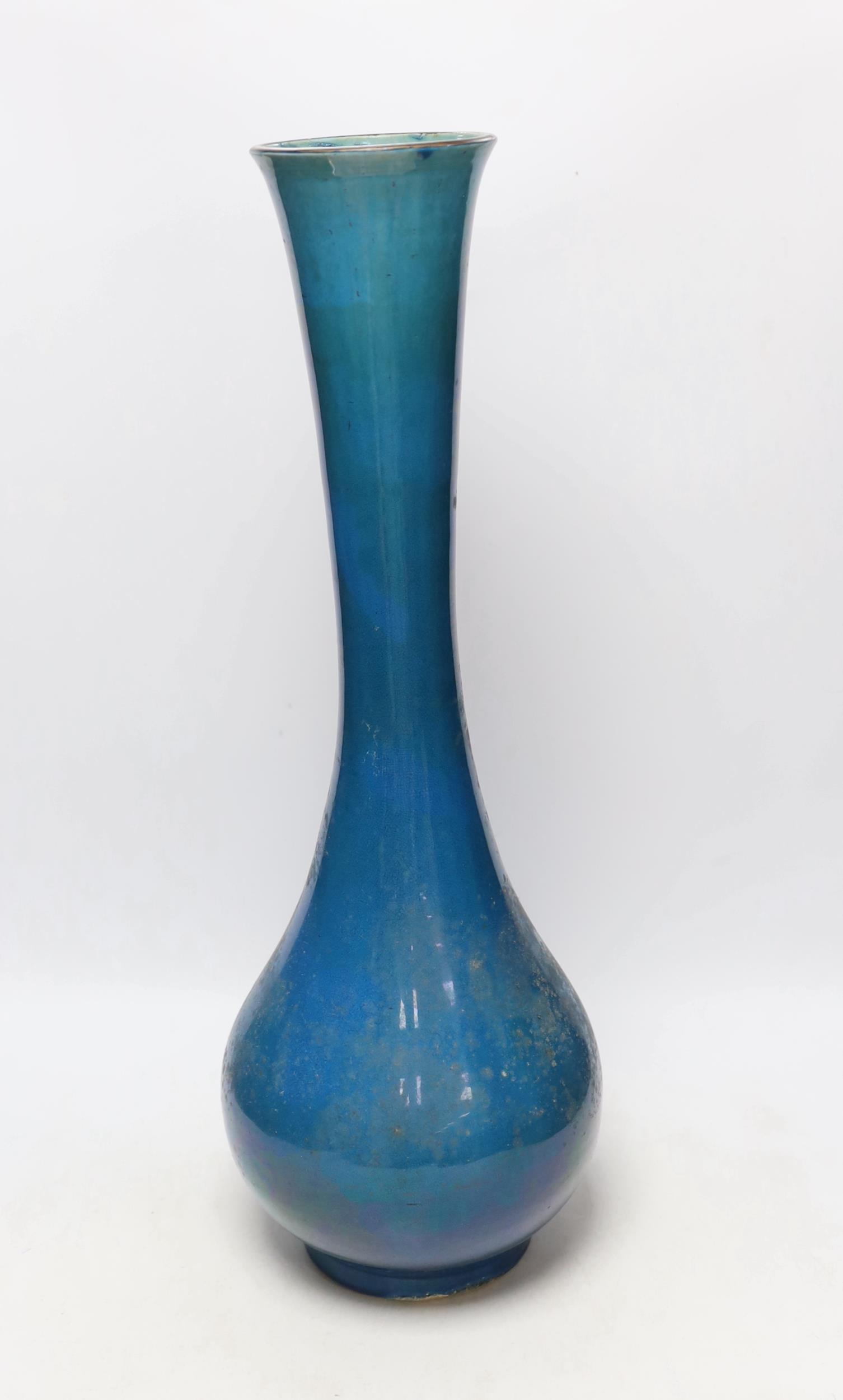A large Japanese turquoise glazed vase, 59cm high - Image 2 of 4