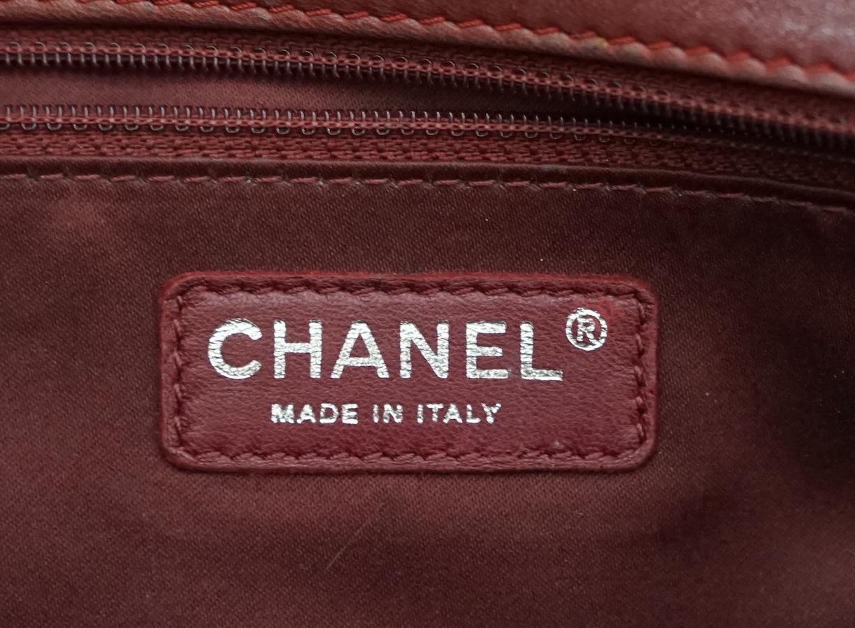 ** ** A Chanel Classic Jumbo Flap burgundy lambskin quilted shoulder bag, with pinstripe - Image 8 of 8