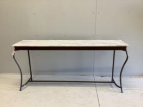 A Tondelli style console table by Thomas James Furniture with Livra UK Ltd White Thames gloss