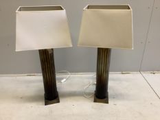 A pair of console lamps by Tyson, London, height including shades 98cm