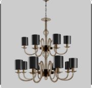 A 'Cole' matt gold and shade truffle chandelier by Villaverde