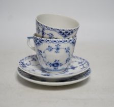 A Royal Copenhagen blue and white ‘onion pattern’ coffee and part set comprising; seven coffee