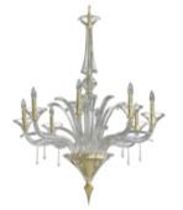 A gilt metal and glass chandelier by Gladee, height approx. 90cm