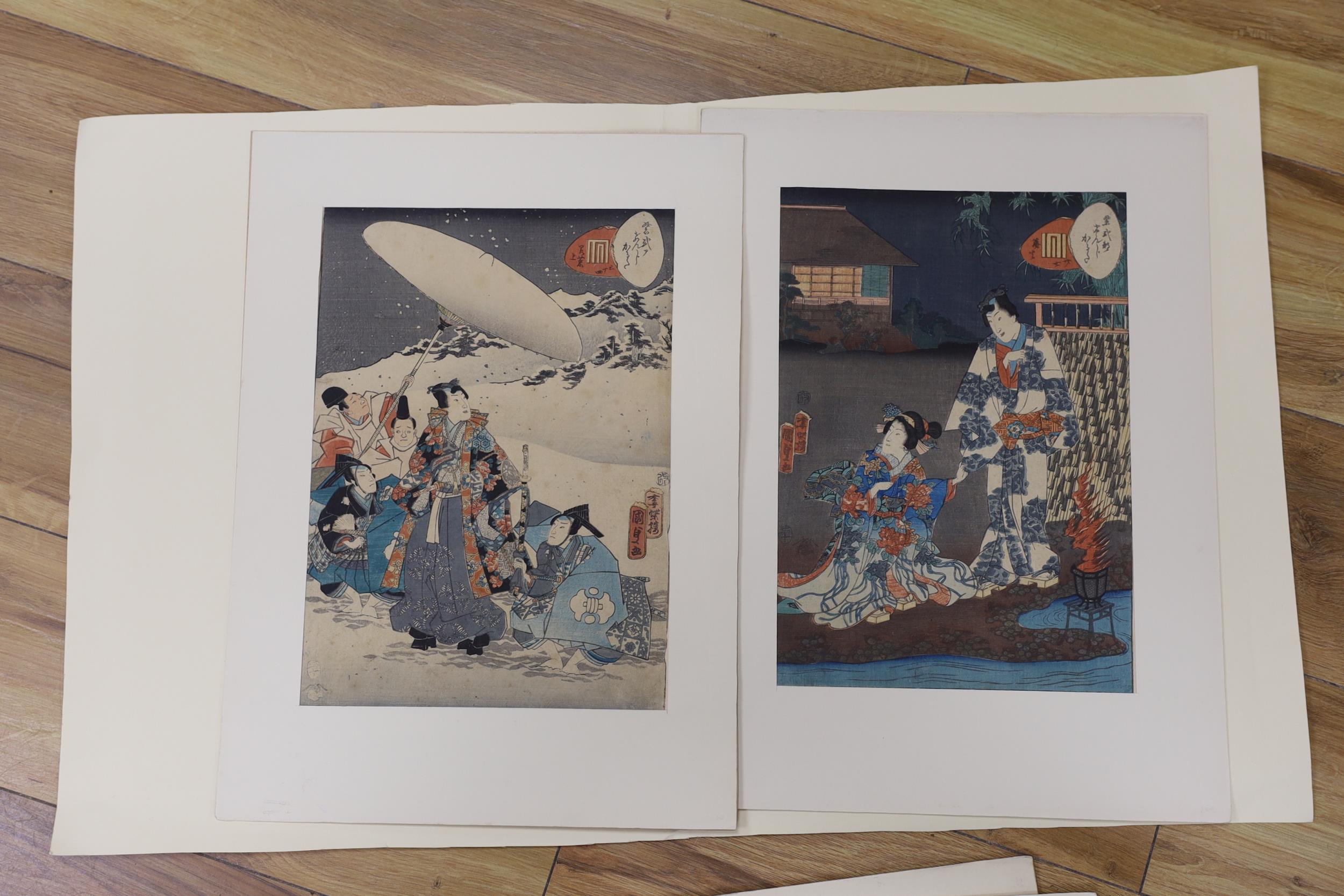 A folio of Japanese woodblock prints, including examples after Utagawa Kunisada and Utagawa Kunisada - Image 5 of 5