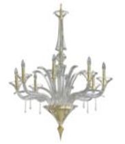 A gilt metal and glass chandelier by Gladee, approx. height 90cm