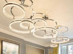 A large bespoke circles chandelier