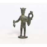 A small Roman bronze figurine of Mercury, 4.5cm