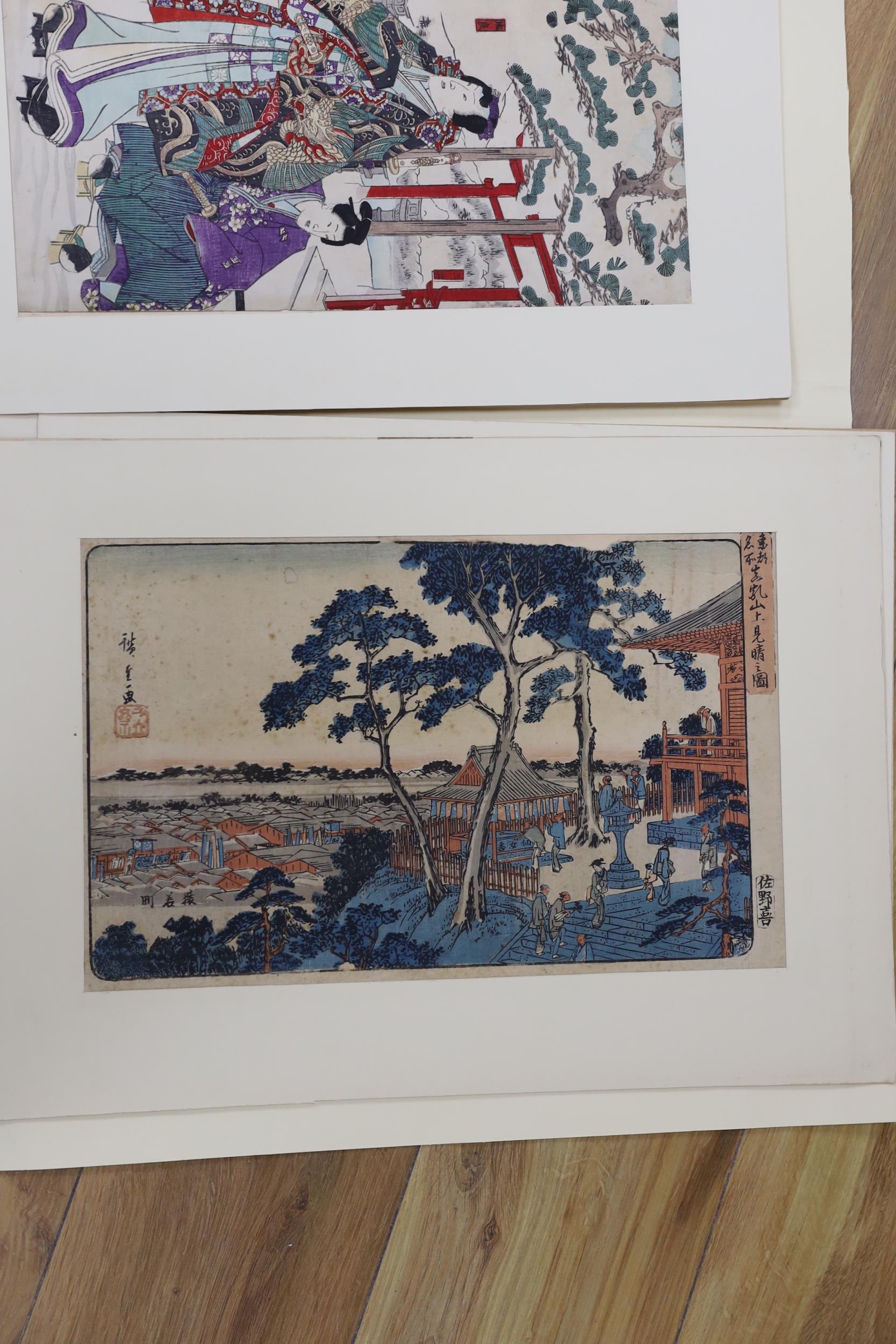 A folio of Japanese woodblock prints, including examples after Utagawa Kunisada and Utagawa Kunisada - Image 4 of 5