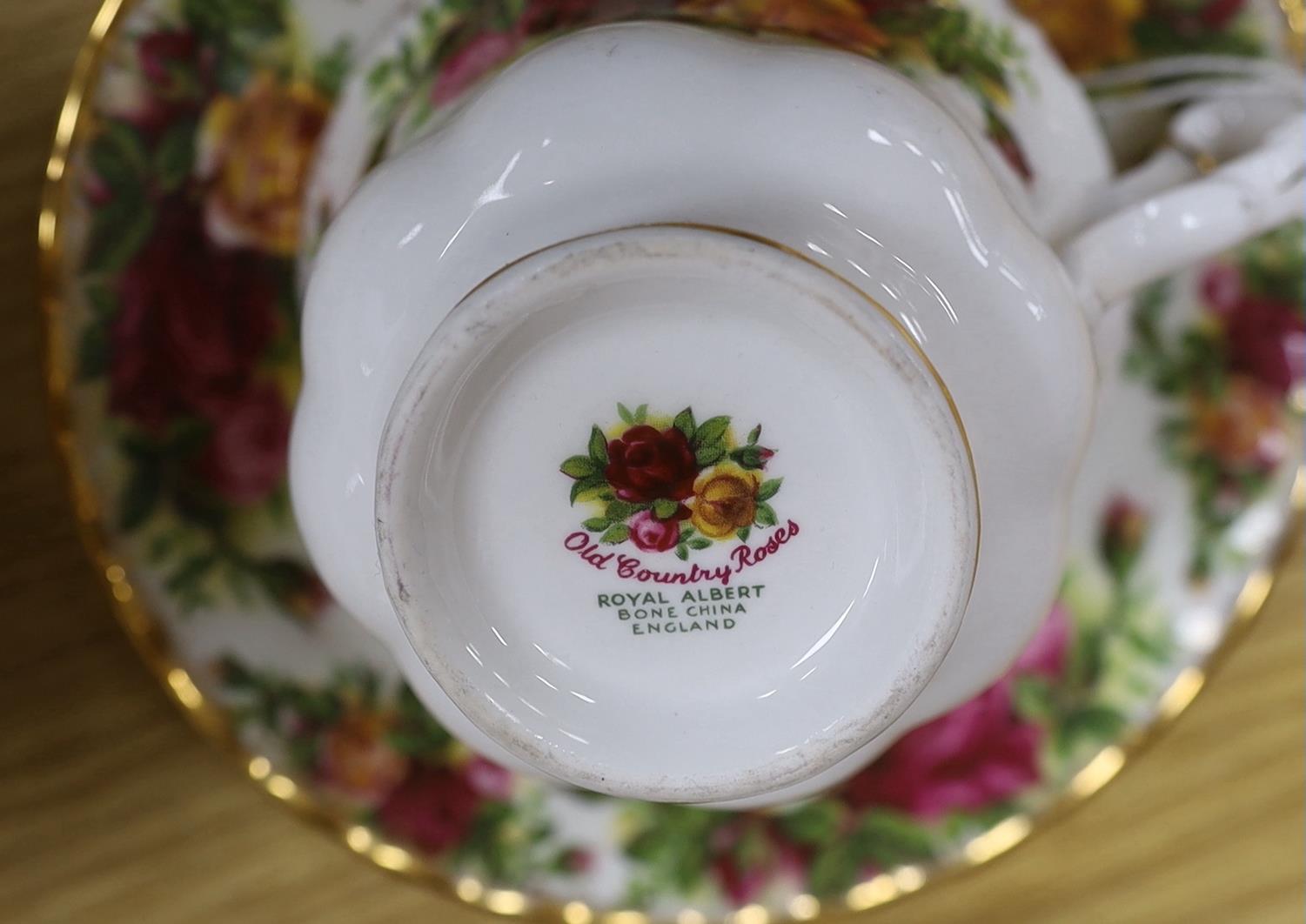 Royal Albert Old Country Roses part tea set including six trios, teapot milk jug and sugar bowl, - Image 5 of 5